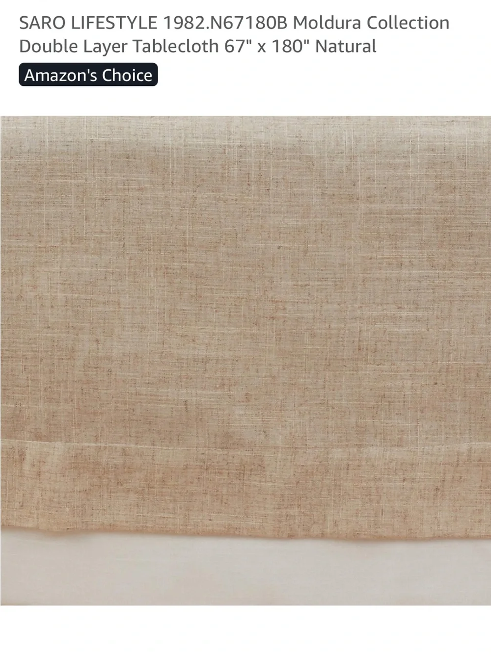 Natural Tablecloth with White Border - Double Layer